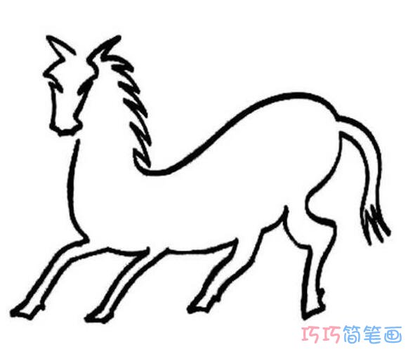 简单骏马怎么画容易_马简笔画图片