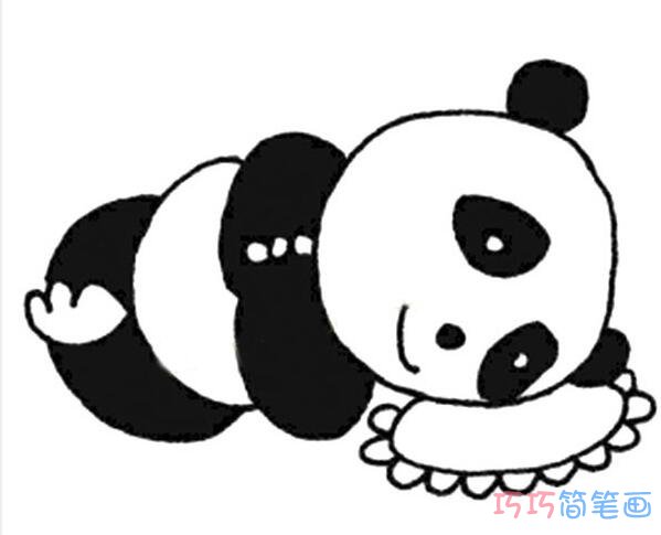 躺着的熊猫怎么画享受简单_大熊猫简笔画