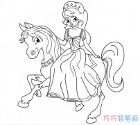儿童公主骑马怎么画好看_马简笔画图片