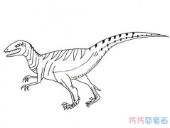 如何画出一只跳跃的恐龙卡通_恐龙简笔画图片