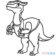 一只超可爱恐龙的画法素描_恐龙简笔画图片