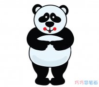 教你画一只超萌大熊猫（彩色）_大熊猫简笔画图片