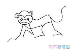 线条可爱小猴子怎么画简单_猴子的简笔画图片