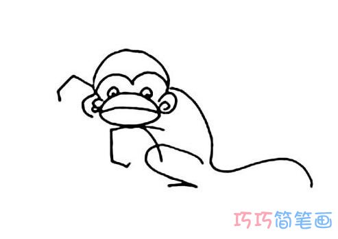 线条可爱猴子怎么画_猴子的简笔画图片