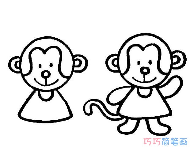 儿童猴子画法可爱_猴子简笔画图片