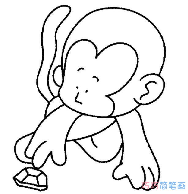 幼儿简单猴子怎么画_猴子简笔画图片