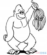 拿香蕉的大猩猩怎么画简单_大猩猩简笔画图片