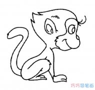 简单可爱的猴子怎么画_猴子的简笔画图片