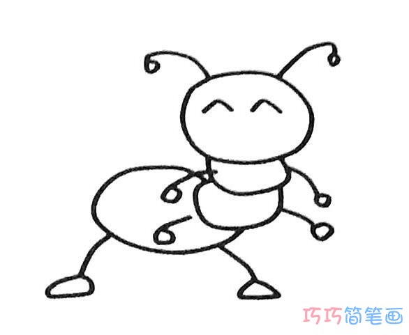 卡通蚂蚁简笔画_昆虫简笔画