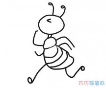 奔跑卡通蚂蚁的画法简单_蚂蚁简笔画