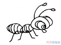 儿童卡通蚂蚁的画法步骤_蚂蚁简笔画图片