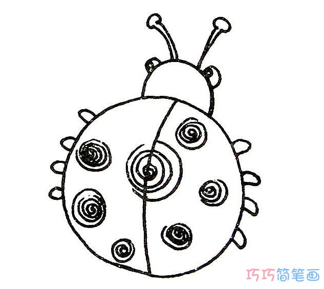 幼儿七星瓢虫怎么画好看_昆虫简笔画