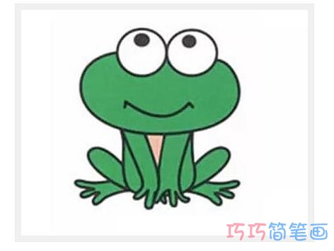 绿油油的青蛙怎么画好看分步骤，青蛙简笔画图片