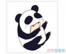彩色Q卡通大熊猫怎么画带步骤_大熊猫简笔画图片