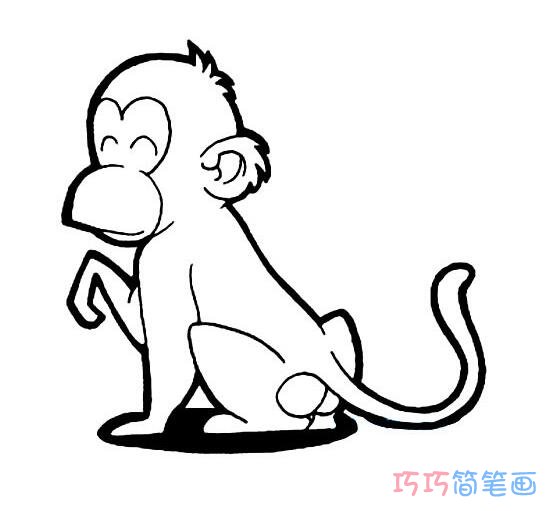 怎么画一只超简单的猴子_猴子简笔画图片