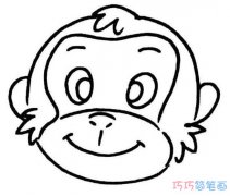 幼儿小猴子头像怎么画素描_猴子简笔画图片