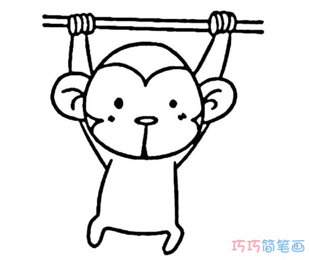 Q版爬树的猴子怎么画_猴子简笔画图片