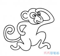 如何画简单好看的小猴子卡通_猴子的简笔画图片