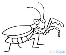 幼儿螳螂怎么画好看简单_螳螂简笔画图片