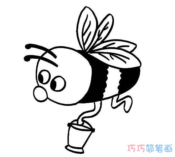 花丛中的小蜜蜂怎么画_昆虫简笔画图片
