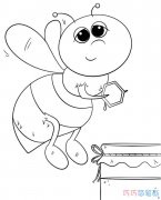怎么画勤劳酿蜜的小蜜蜂卡通_蜜蜂简笔画图片