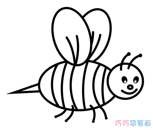 幼儿好看又简单的蜜蜂_昆虫简笔画图片