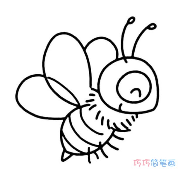 如何画飞翔的蜜蜂更简单_昆虫简笔画图片