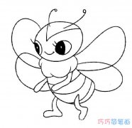 活泼可爱的小蜜蜂怎么画简单_小蜜蜂简笔画图片