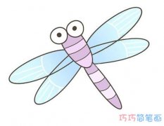 彩色卡通蜻蜓怎么画_其蜻蜓简笔画图片