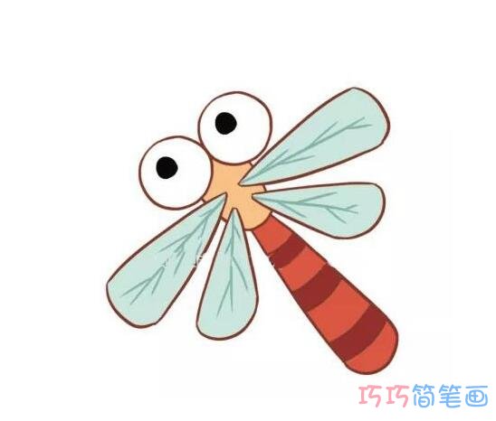 卡通蜻蜓怎么画好看_昆虫简笔画