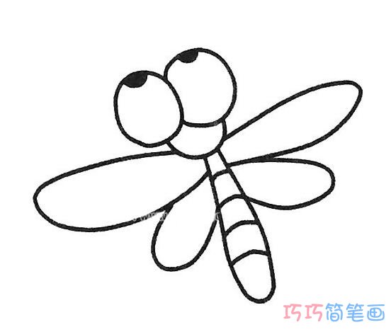 儿童蜻蜓怎么画好看_昆虫简笔画
