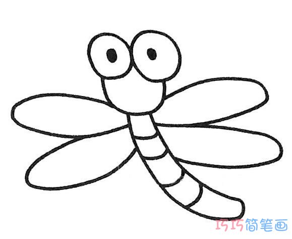 简单幼儿蜻蜓简笔画带步骤图_昆虫简笔画