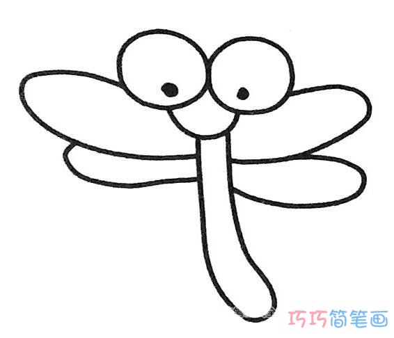 简单幼儿蜻蜓简笔画带步骤图_昆虫简笔画