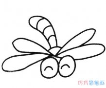 超可爱小蜻蜓的画法带步骤_蜻蜓简笔画图片