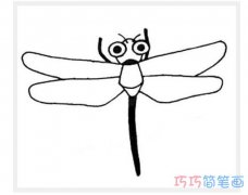儿童逼真卡通蜻蜓怎么画_蜻蜓简笔画图片