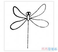 幼儿超简单的蜻蜓怎么画_蜻蜓简笔画图片