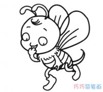 卡通飞翔的小蜜蜂怎么画_蜜蜂简笔画图片