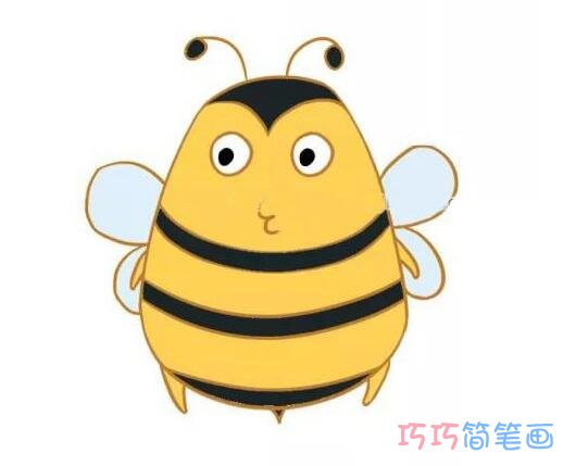 胖胖小蜜蜂简笔画_昆虫简笔画