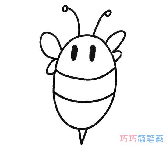 呆萌蜜蜂简笔画_昆虫简笔画