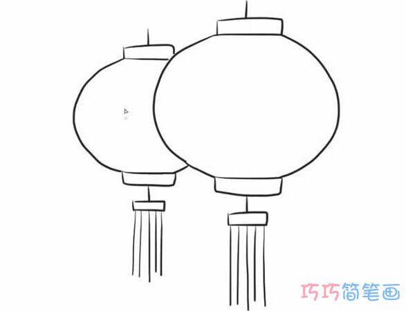 小年灯笼怎么画简单带步骤_灯笼简笔画