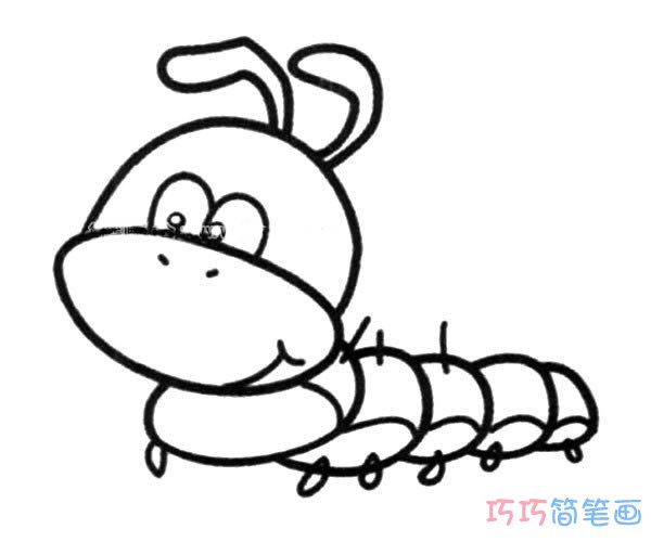 幼儿毛毛虫到成熟毛毛虫怎么画_毛毛虫简笔画图片