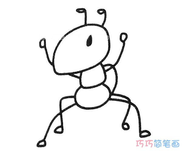 儿童站立蚂蚁的画法步骤_蚂蚁简笔画图片