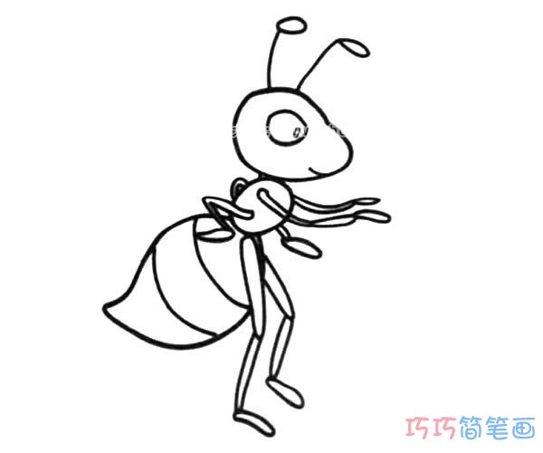 儿童站立蚂蚁的画法步骤_蚂蚁简笔画图片