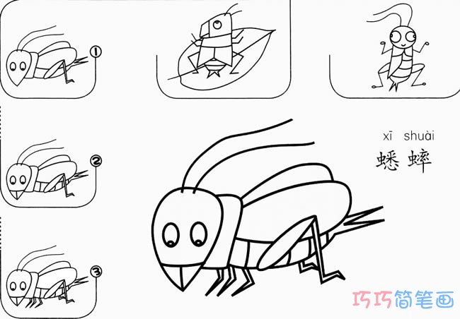 一只蟋蟀简单怎么画好看_蟋蟀简笔画图片