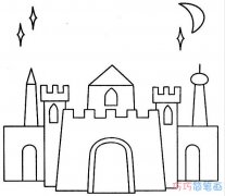 如何画出最简单的城堡漂亮_城堡简笔画图片