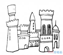 好看梦幻的童话城堡的画法_城堡简笔画图片