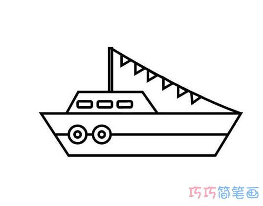 儿童大轮船怎么画简单_交通工具简笔画图片