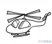 卡通直升飞机怎么画简单素描_直升机简笔画图片