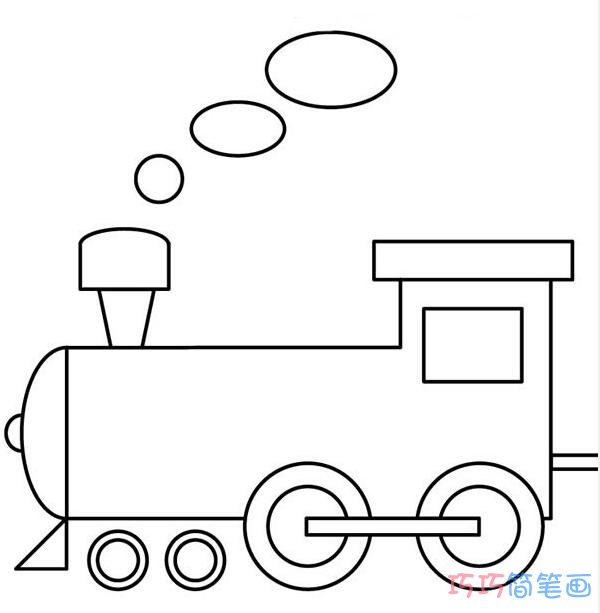 幼儿火车怎么画简单_交通工具简笔画图片