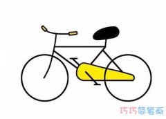 彩色自行车怎么画好看简单_脚踏车简笔画图片